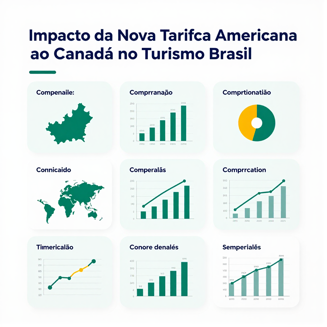 Infográfico - Impacto da Nova Tarifa Americana ao Canadá no Turismo Brasileiro: Oportunidades e Desafios para as Viagens