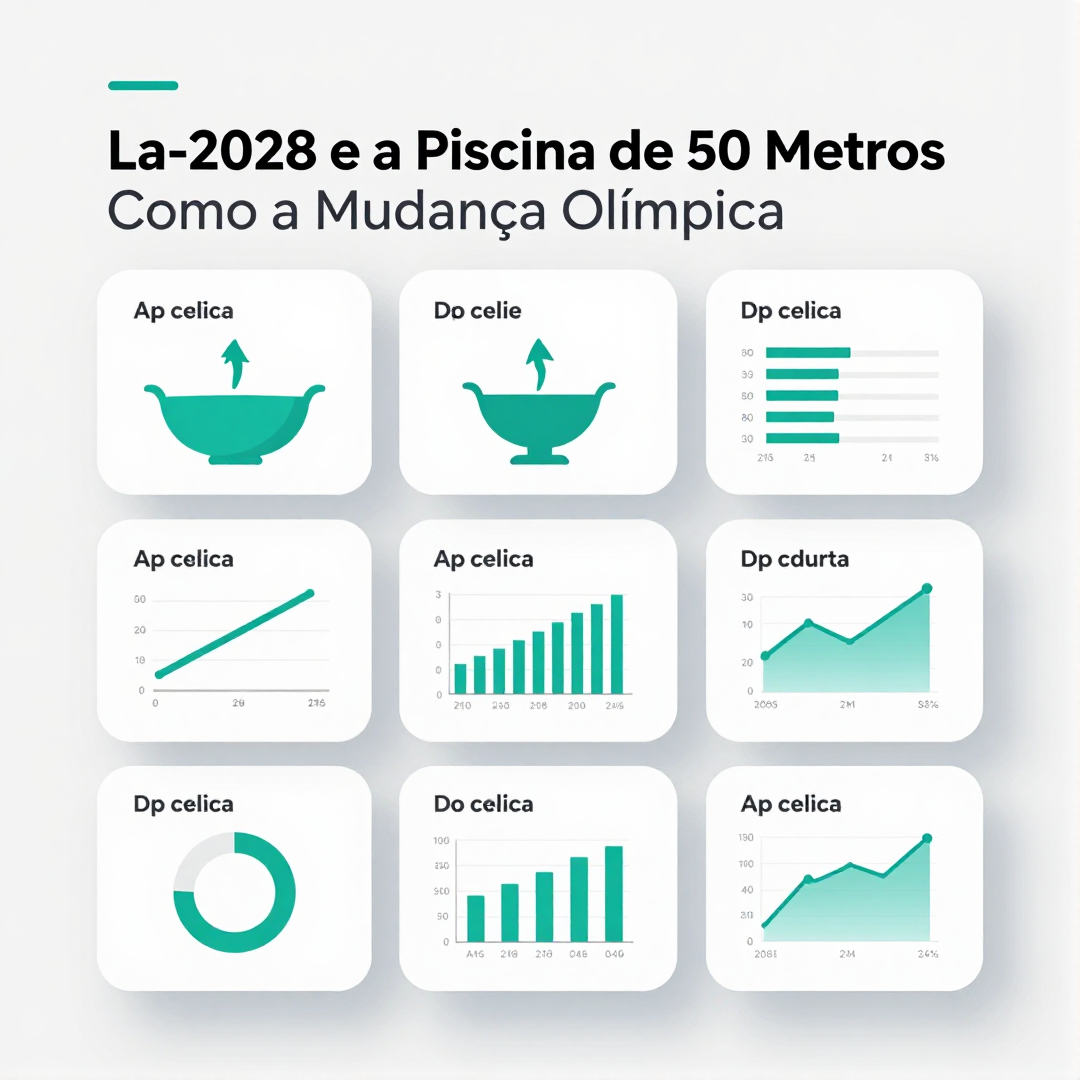 Infográfico - La-2028 e a Piscina de 50 Metros: Como a Mudança Olímpica Impulsiona o Turismo Aquático e a Lazer no Brasil