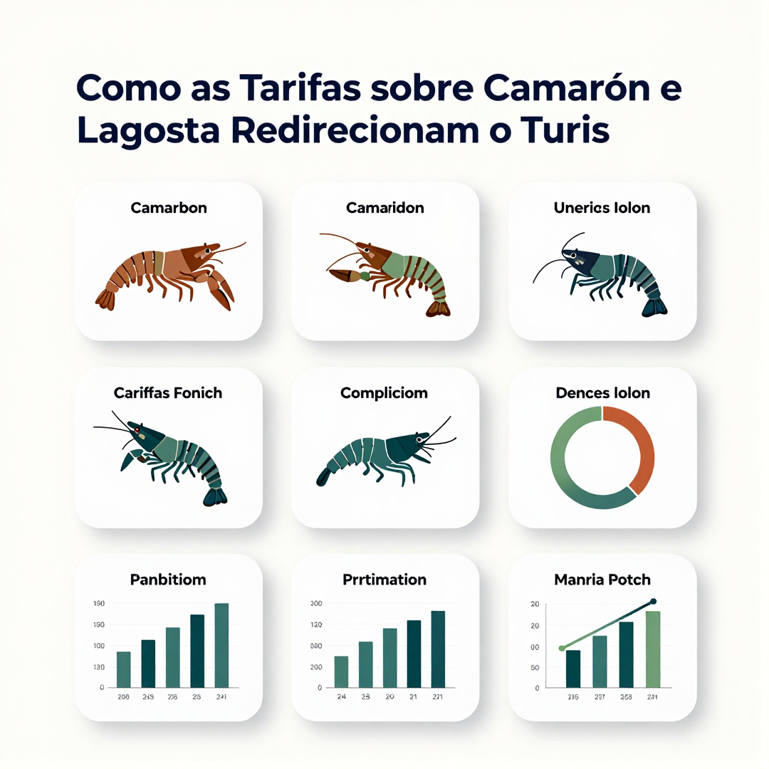 Infográfico - Como as Tarifas sobre Camarão e Lagosta Redirecionam o Turismo Gastronômico no Brasil