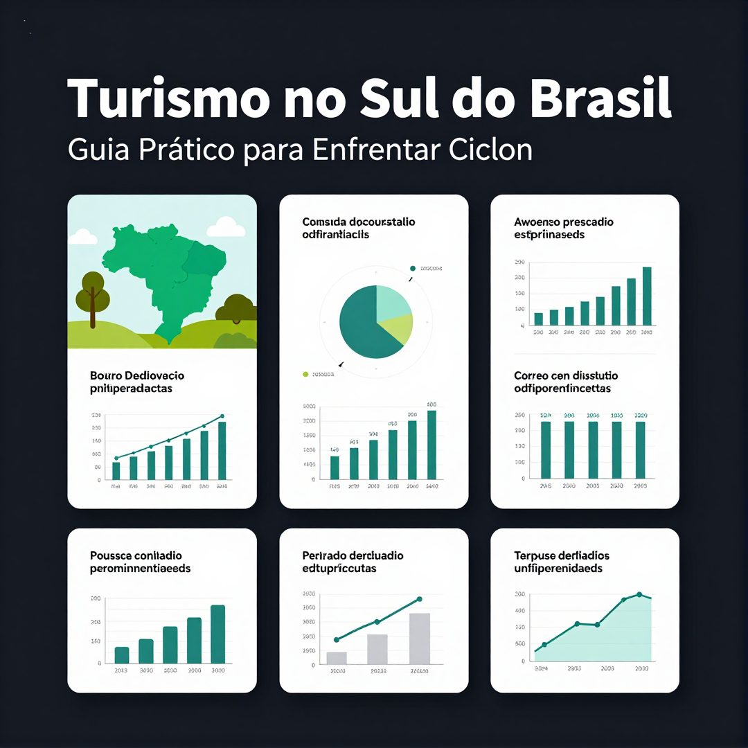 Infográfico - Turismo no Sul do Brasil: Guia Prático para Enfrentar Ciclones e Chuvas em RS, SC e PR