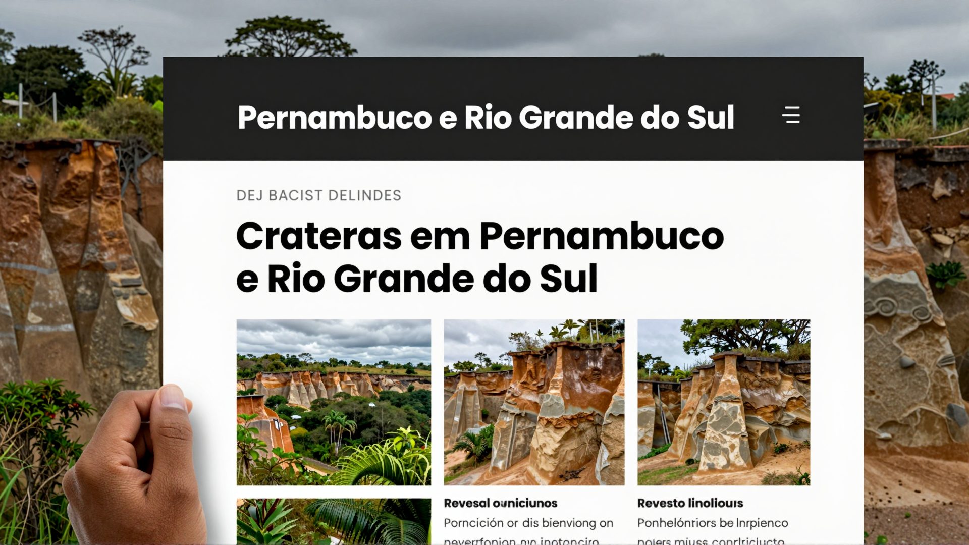 Crateras em Pernambuco e Rio Grande do Sul Revelam Novos Roteiros de Turismo Geológico no Brasil