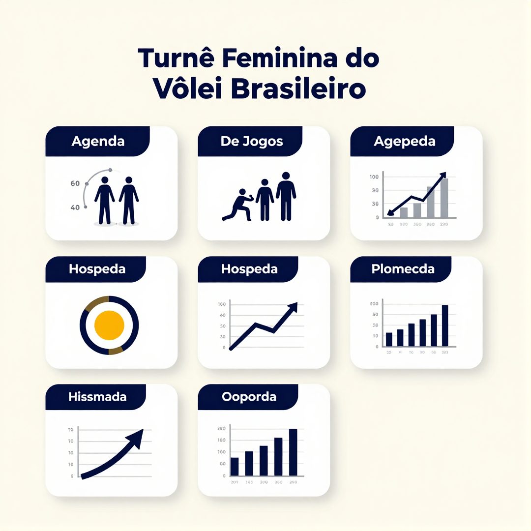 Infográfico - Turnê Feminina do Vôlei Brasileiro: Agenda de Jogos, Hospedagem e Transporte nas Sedes