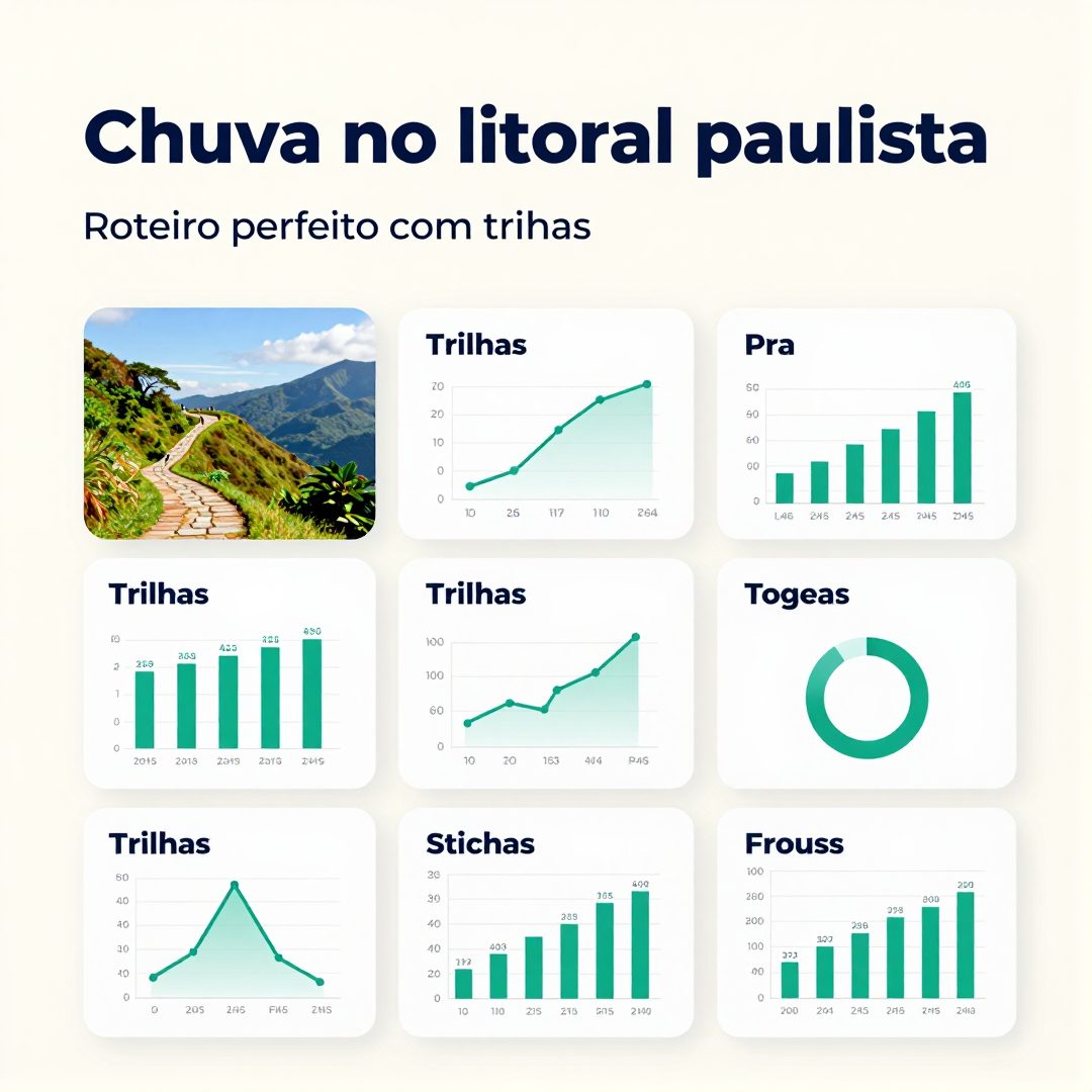 Infográfico - Chuva no litoral paulista: roteiro perfeito com trilhas, praias abrigadas e museus