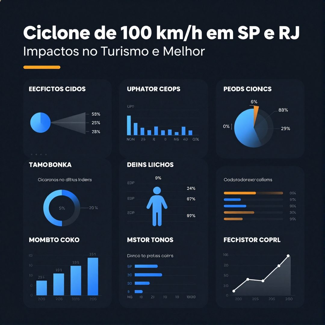Infográfico - Ciclone de 100 km/h em SP e RJ: Impactos no Turismo e Melhores Rotas para Viajantes