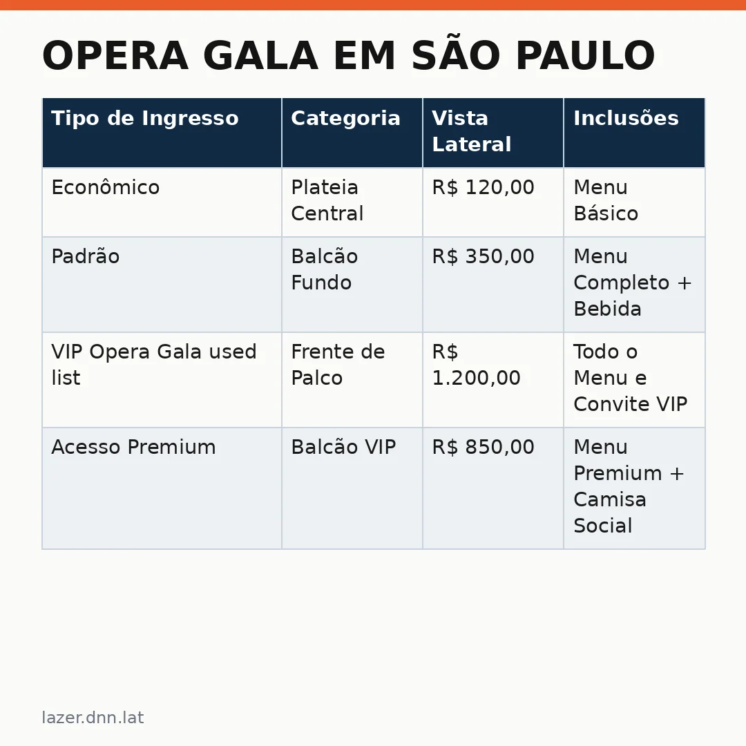 Infográfico - Opera Gala em São Paulo: Turismo Cultural e Experiências Exclusivas