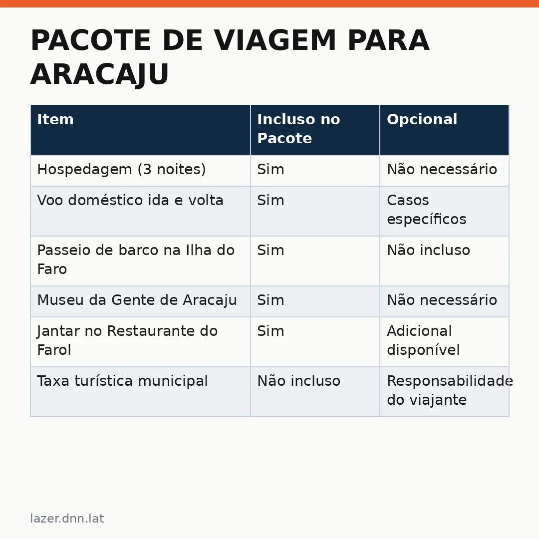Infográfico - Pacote de Viagem para Aracaju: Descubra o Destino Tropical por Apenas R$ 2,512