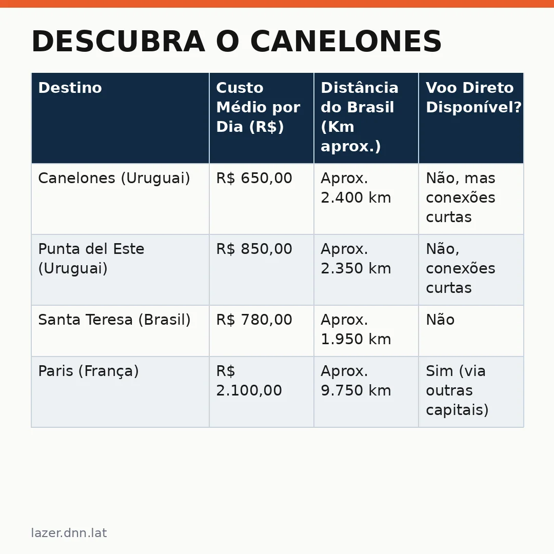 Infográfico - Descubra o Canelones: Um Destino Exclusivo para o Turismo Viagens Lazer Brasil