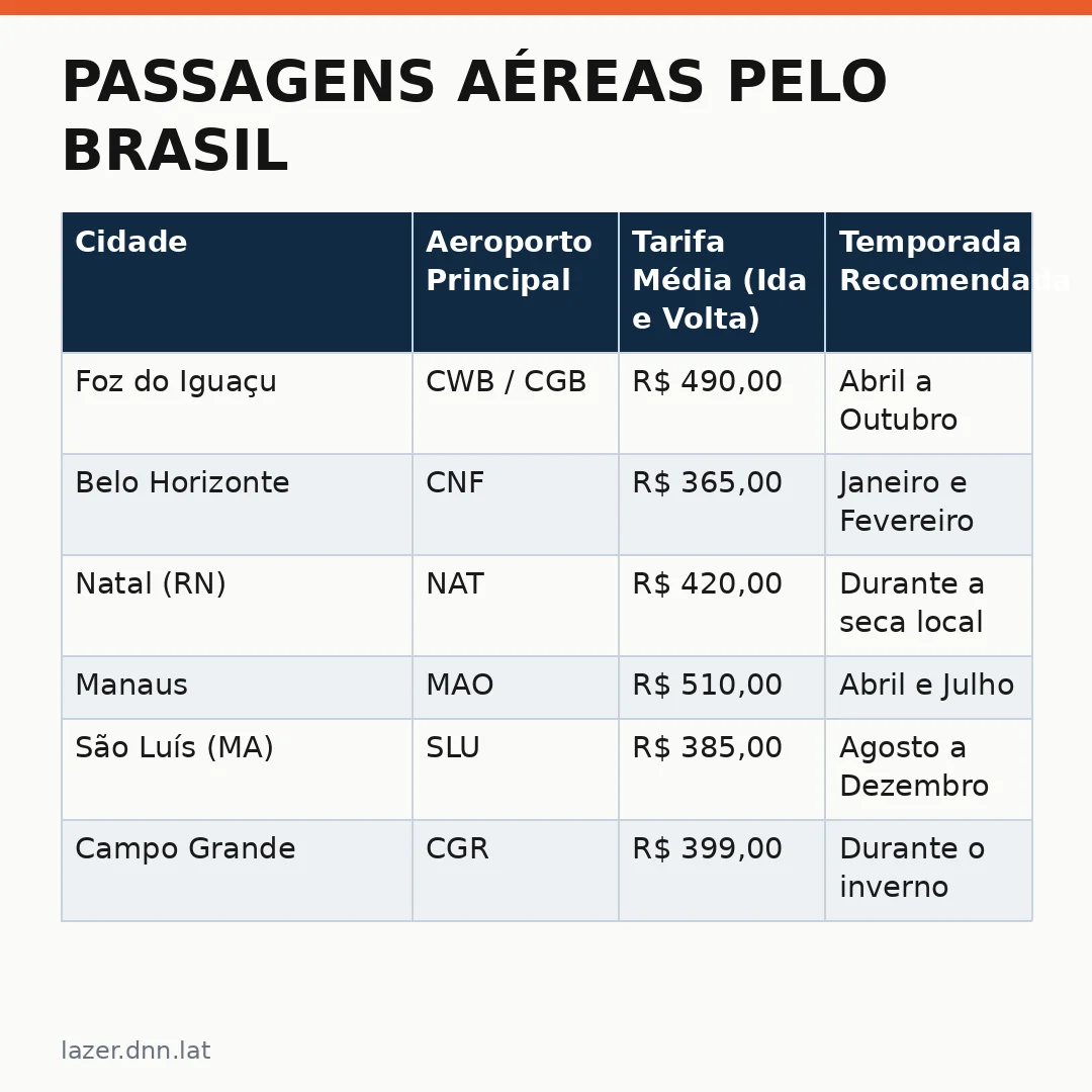 Infográfico - Passagens aéreas pelo Brasil: como encontrar os melhores destinos baratos agora