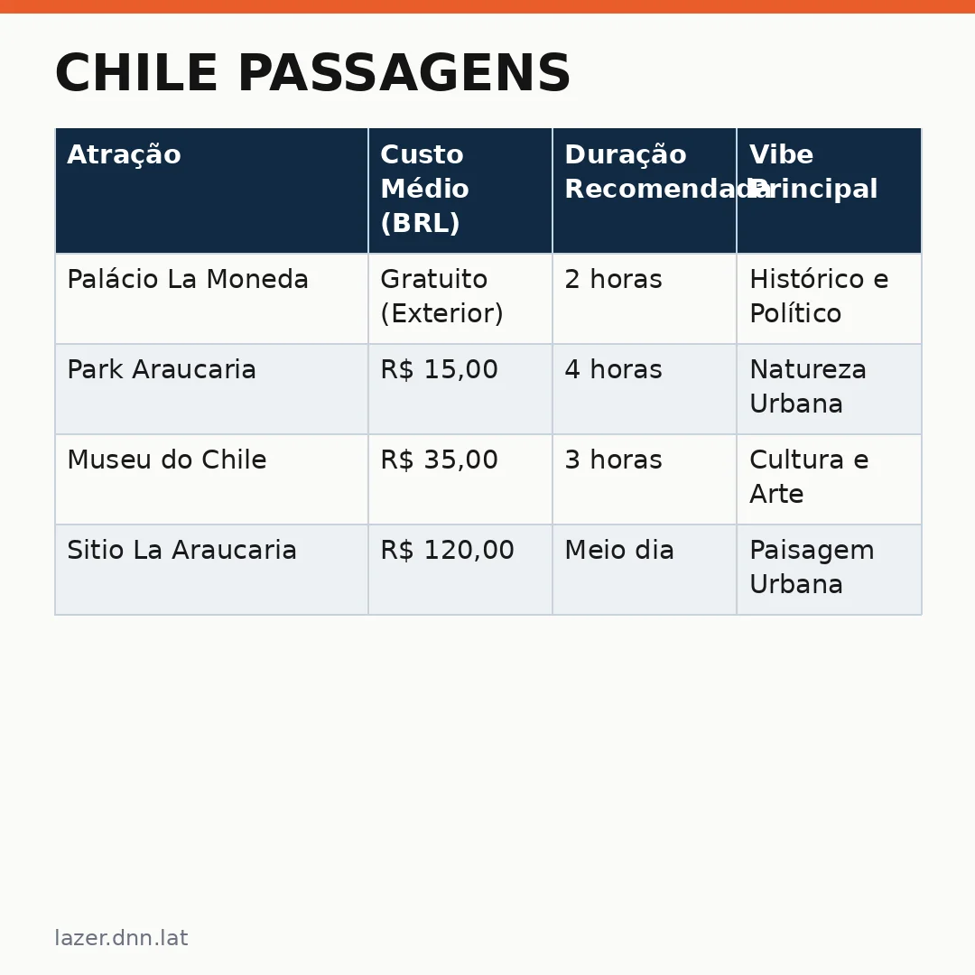 Infográfico - Chile Passagens: O Guia Completo para o Viajante Brasileiro