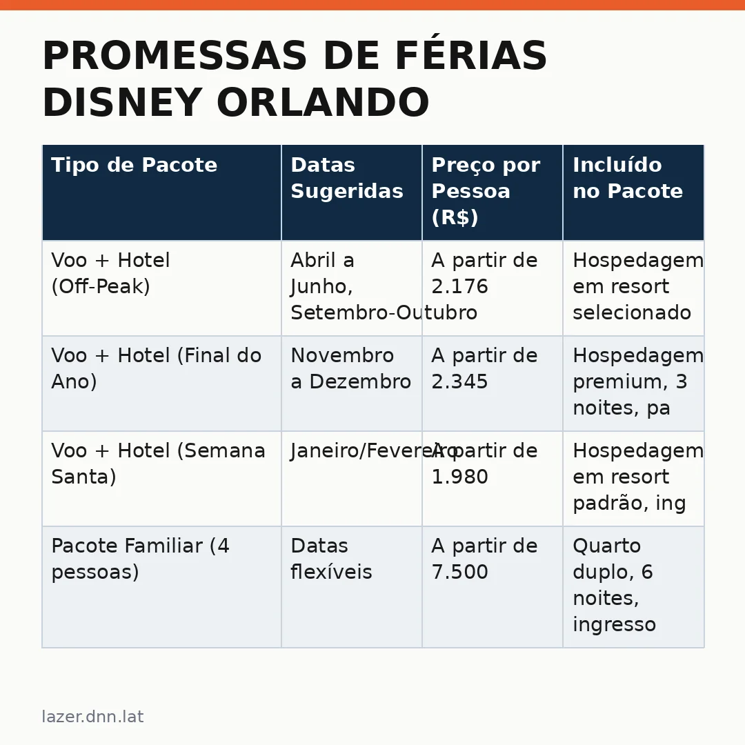 Infográfico - Promessas de Férias Disney Orlando passagens: tudo o que você precisa saber