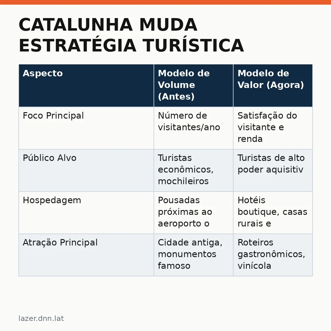 Infográfico - Catalunha muda estratégia turística: mais valor, menos volume atrai viajantes brasileiros