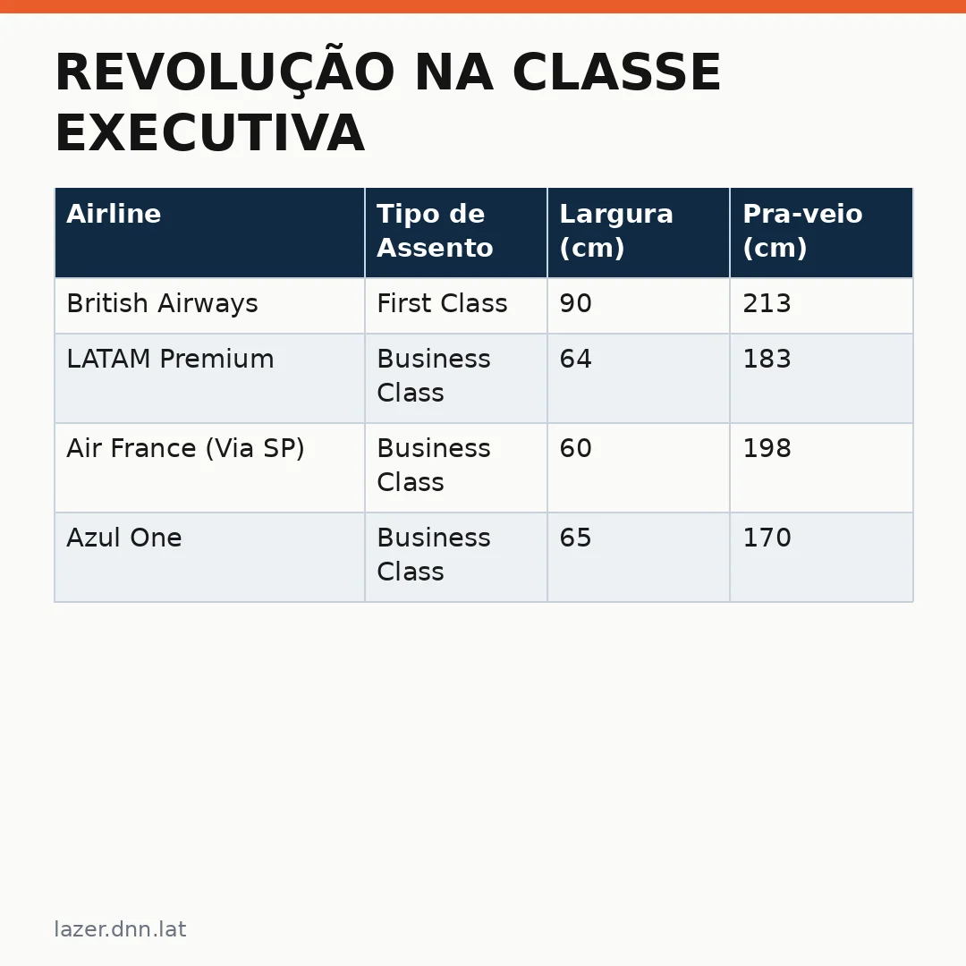 Infográfico - Revolução na Classe Executiva: O que Muda para Viajantes no Brasil?