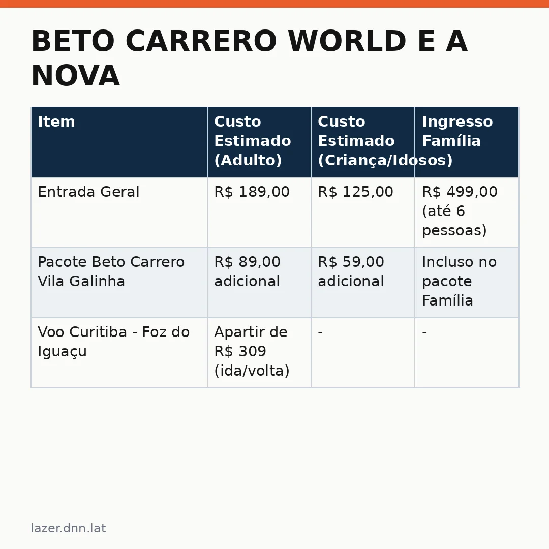Infográfico - Beto Carrero World e a Nova Vila da Galinha: Uma Experiência Familiar em Foz do Iguaçu