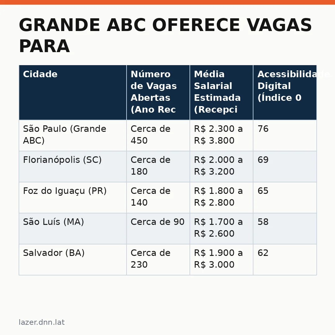 Infográfico - Grande ABC oferece vagas para recepcionista pessoa com deficiência PCD: conheça cargos abertos